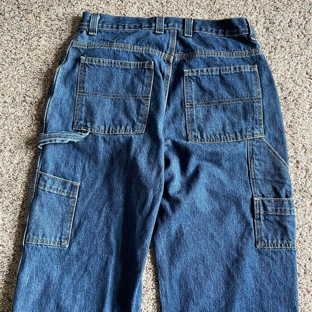 Y2K Faded Glory Men's Carpenter Blue Denim Jeans Size 32x34 Wide Leg Loose Fit